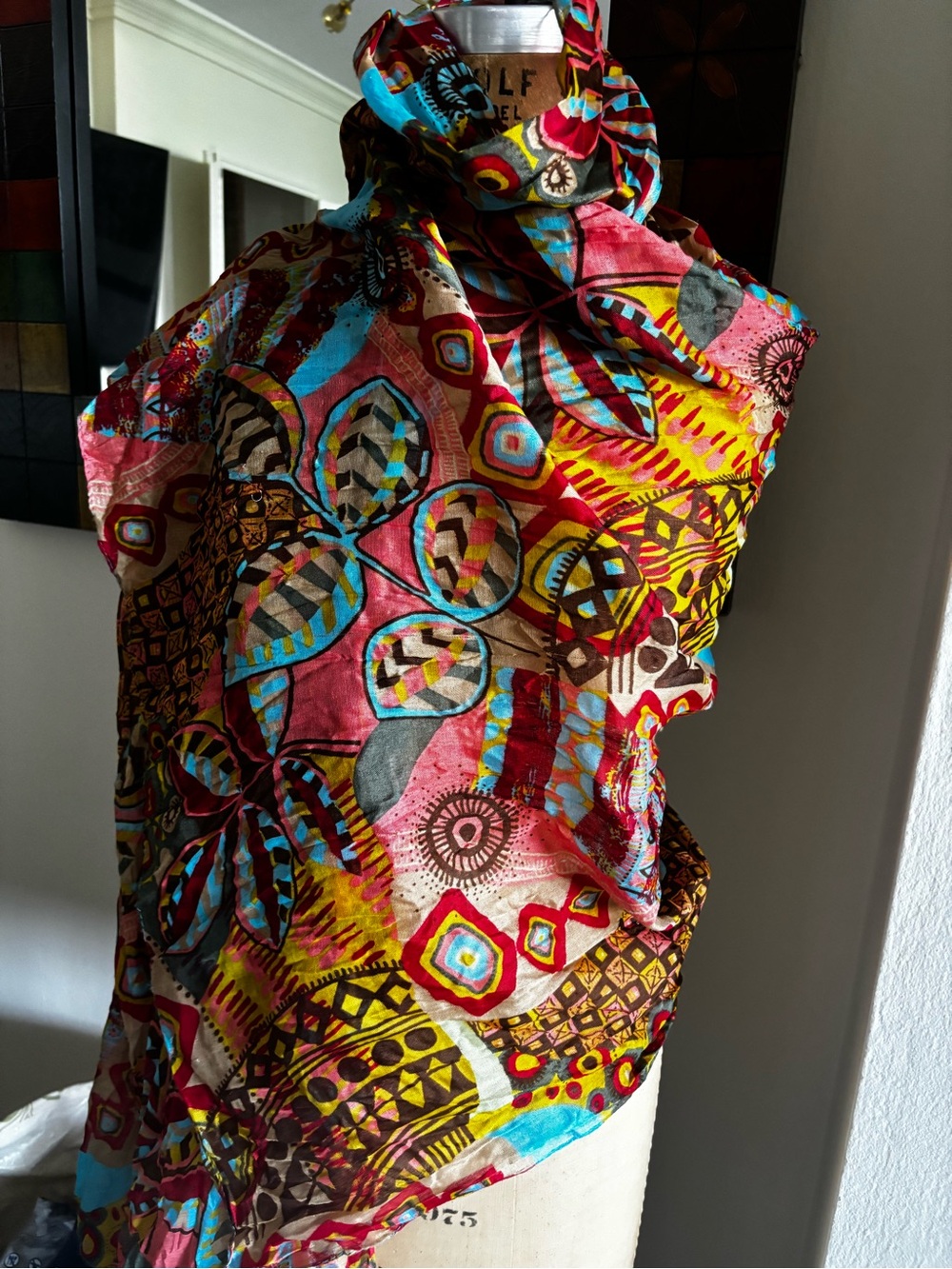 Vibrant Multicolor Patterned Women's Scarf - sarong -shawl
